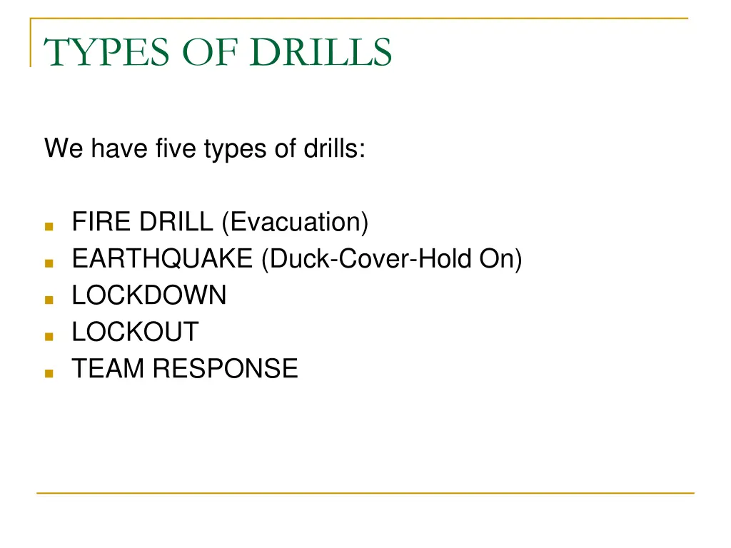 types of drills