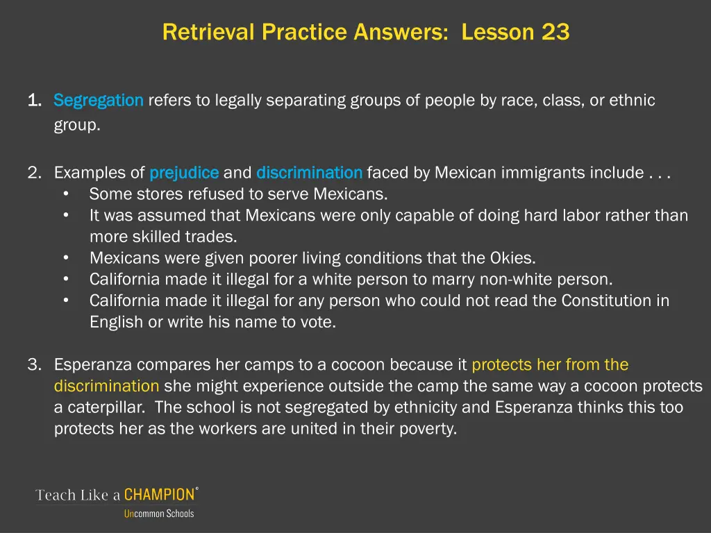 retrieval practice answers lesson 23