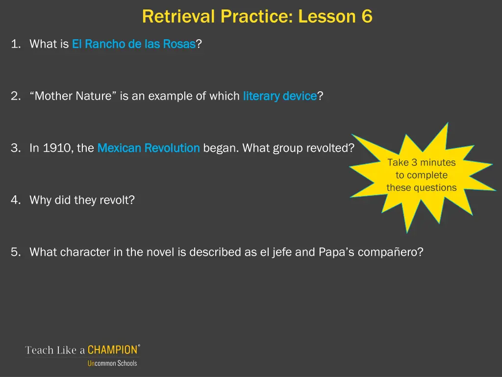 retrieval practice lesson 6