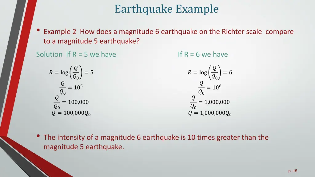 earthquake example