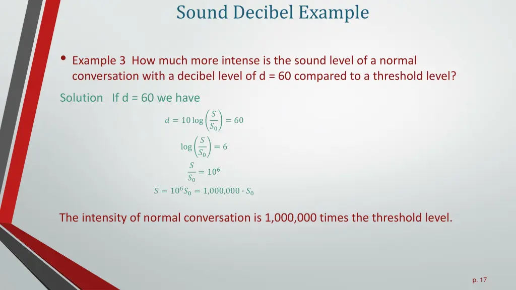 sound decibel example