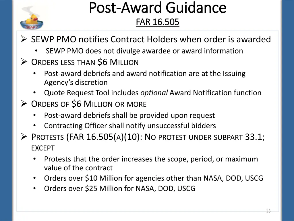 post post award guidance award guidance