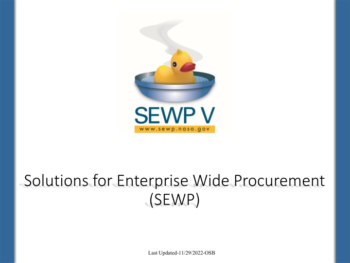 solutions for enterprise wide procurement sewp