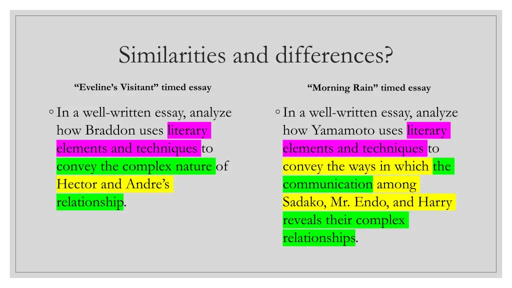 similarities and differences