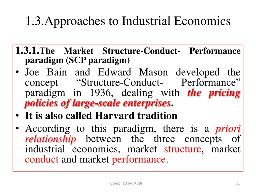 1 3 approaches to industrial economics