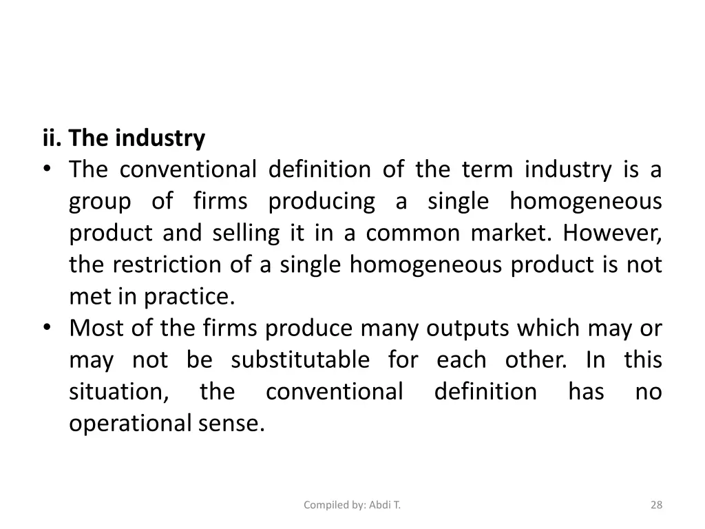 ii the industry the conventional definition