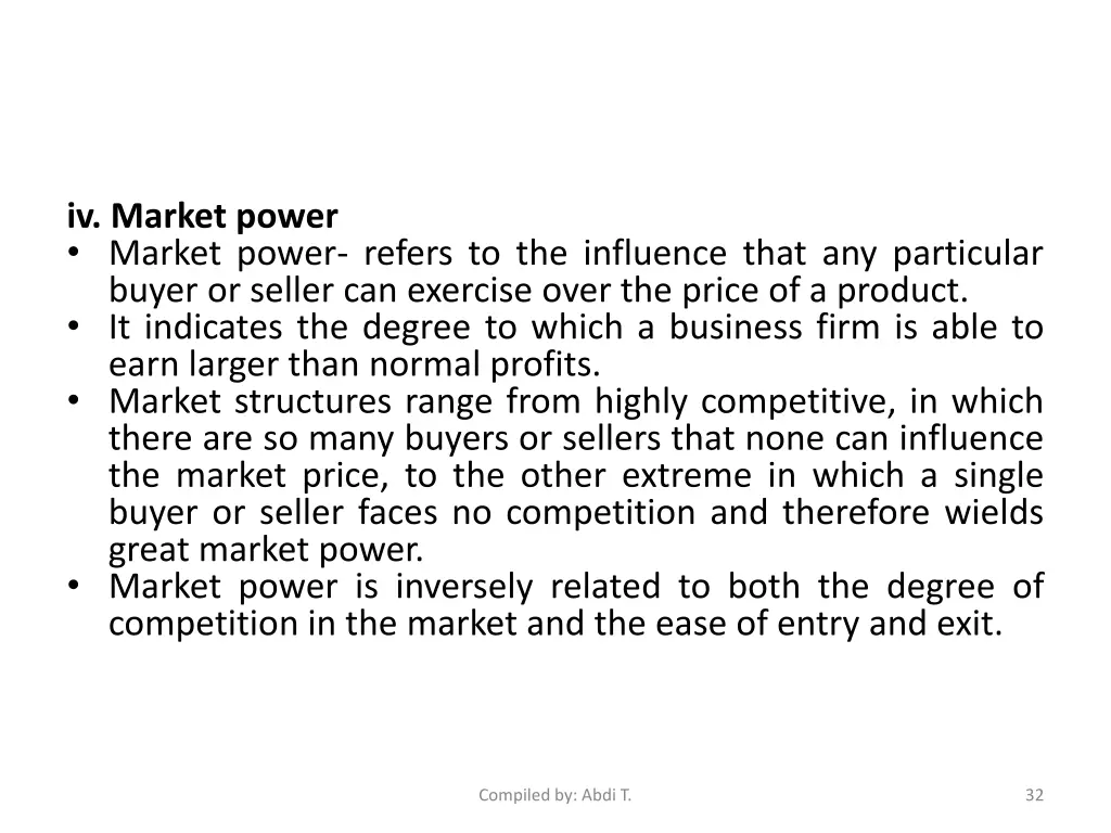 iv market power market power refers