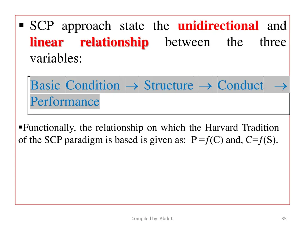 scp approach state the unidirectional and linear