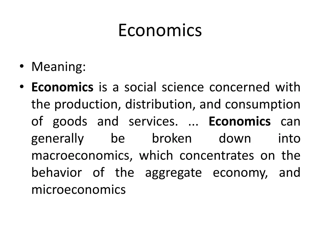 economics