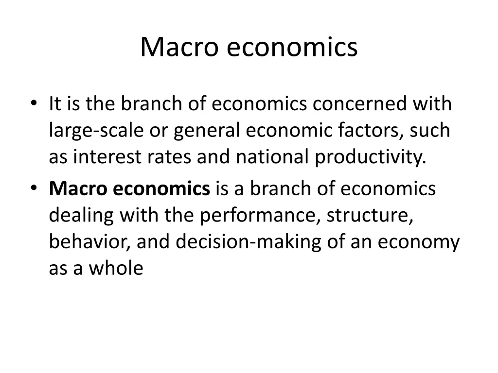 macro economics