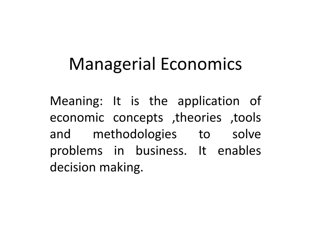 managerial economics