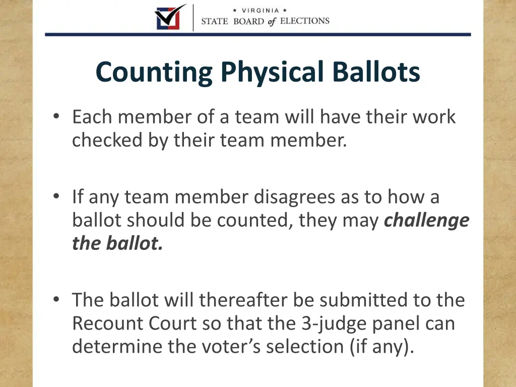 counting physical ballots