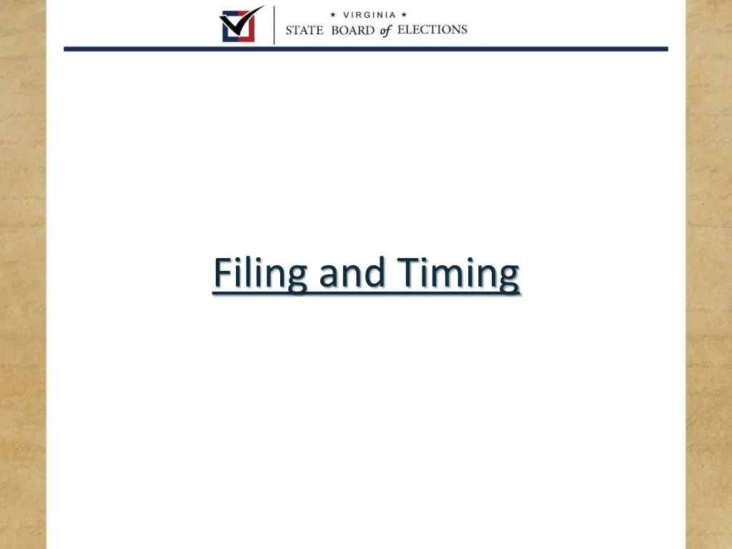 filing and timing