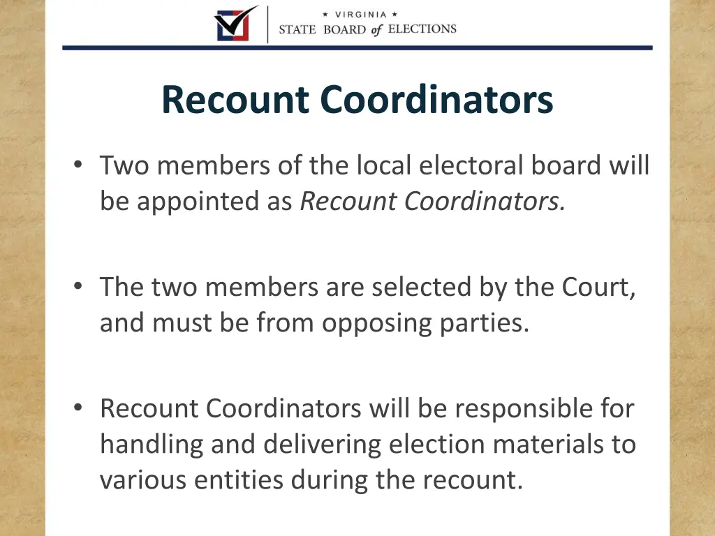 recount coordinators