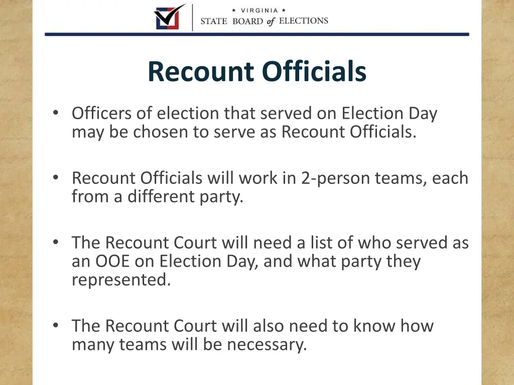 recount officials