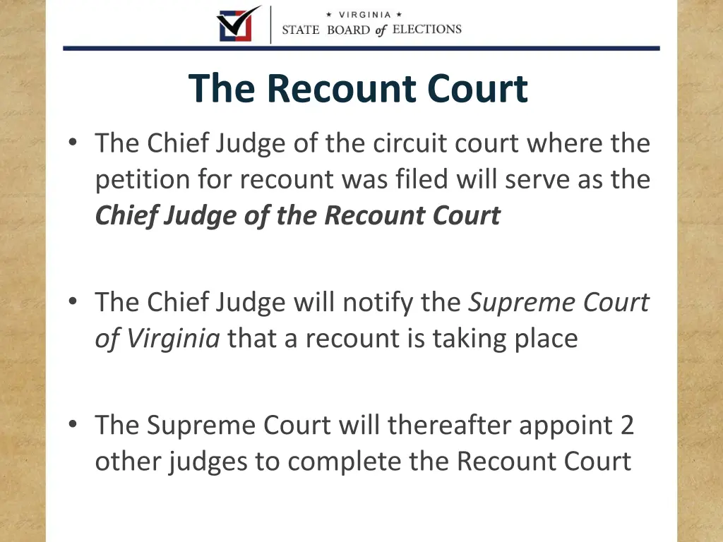 the recount court the chief judge of the circuit