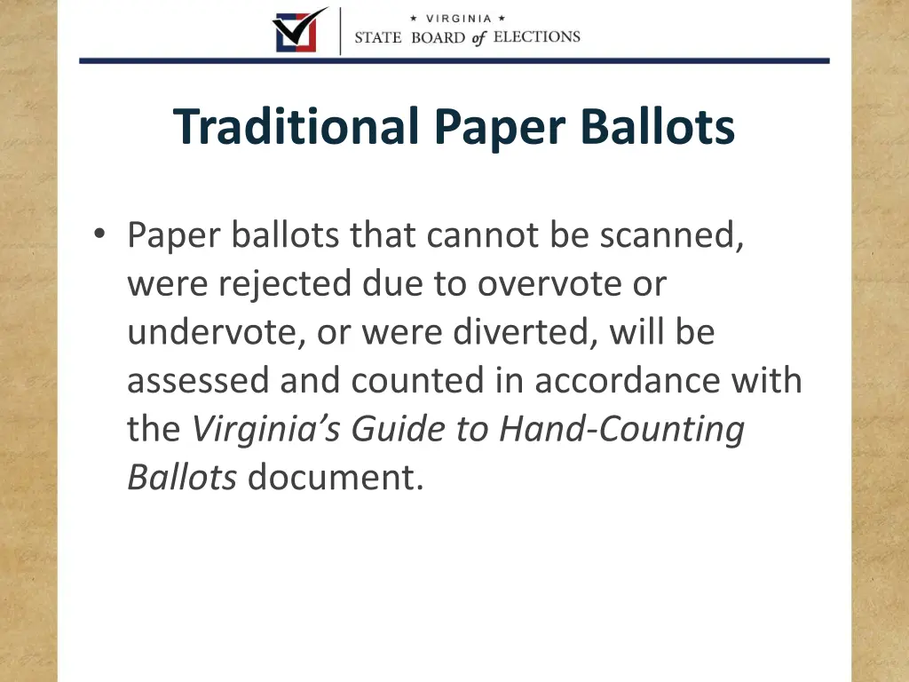 traditional paper ballots