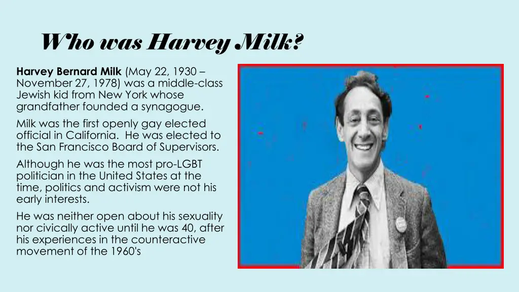 who was harvey milk