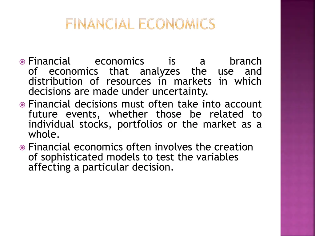 financial economics