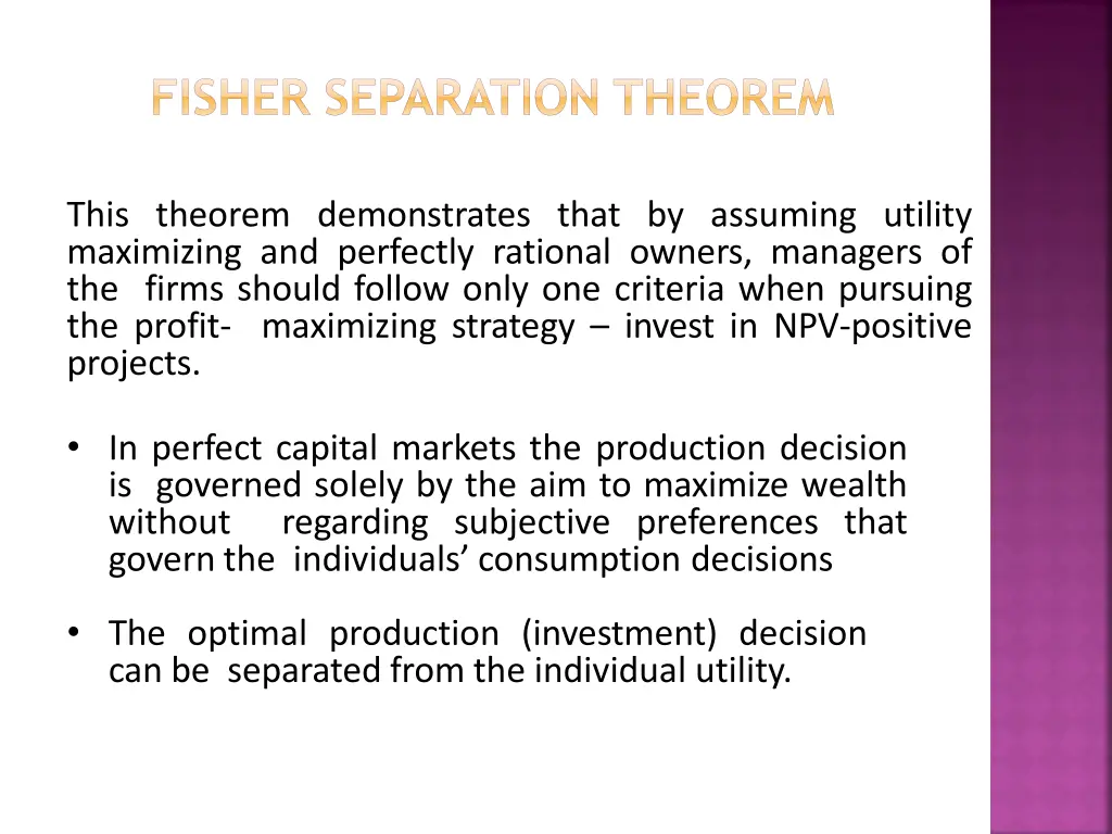 fisher separation theorem