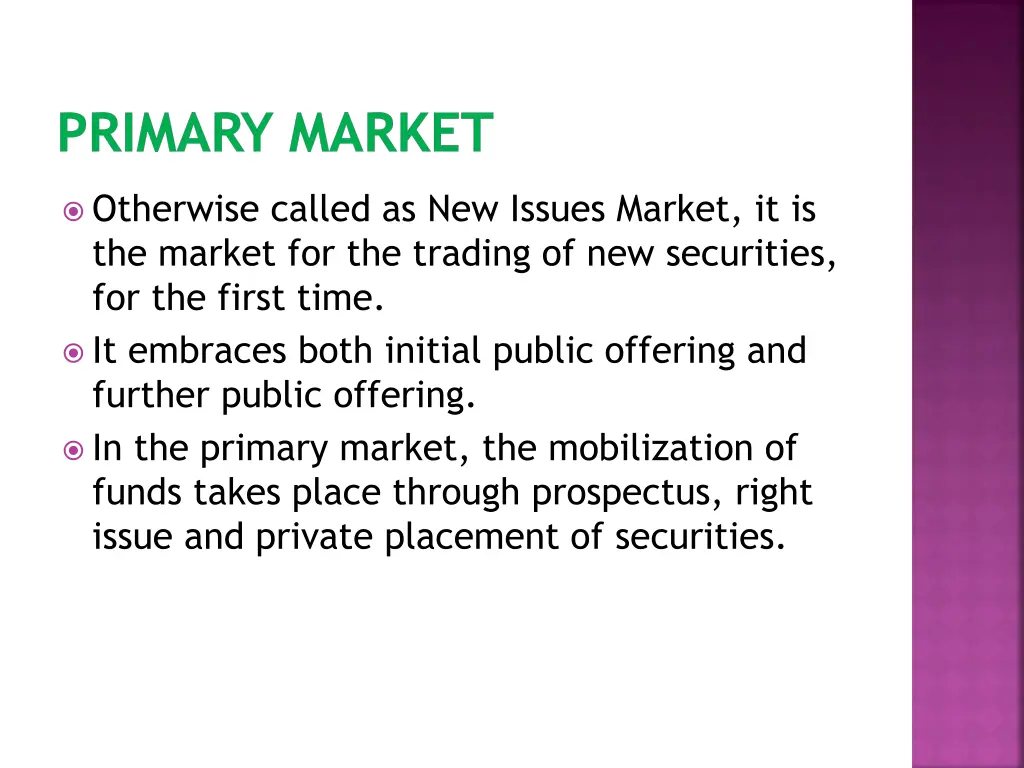 primary market