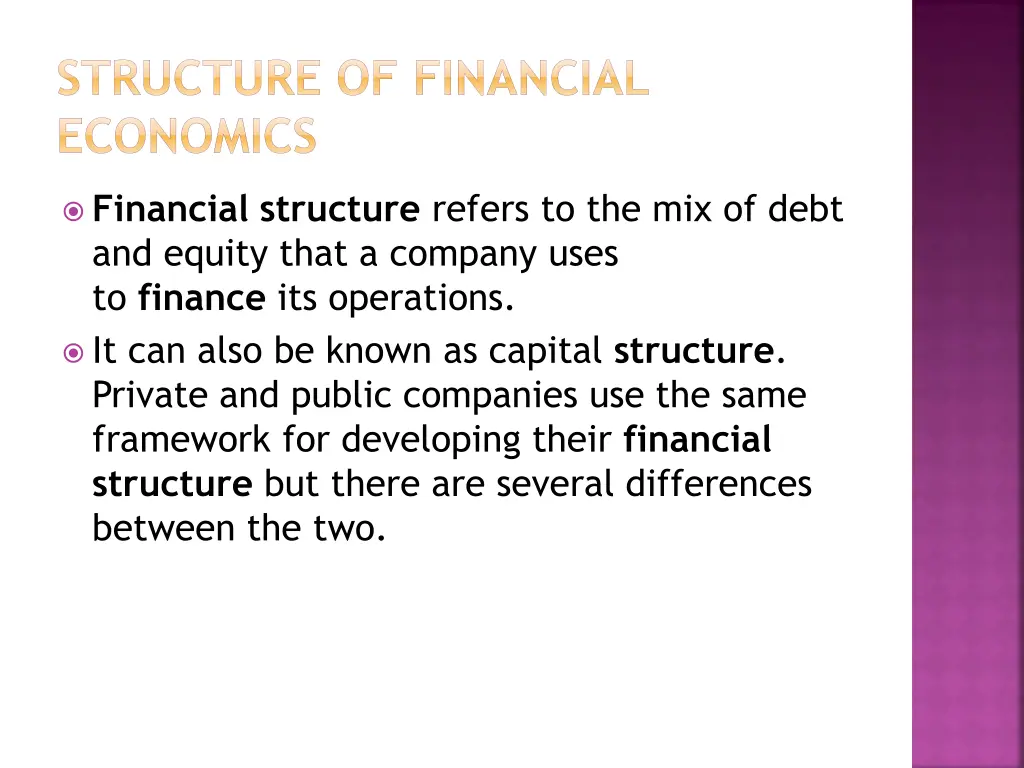 structure of financial economics