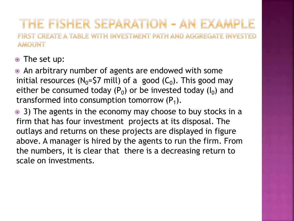 the fisher separation an example first create