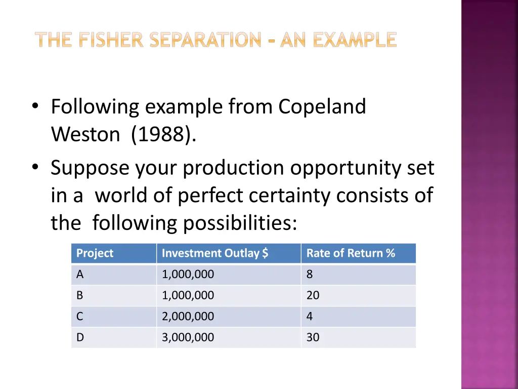 the fisher separation an example