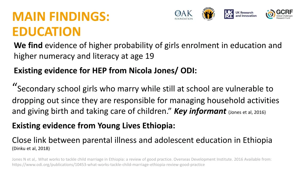 main findings education we find evidence