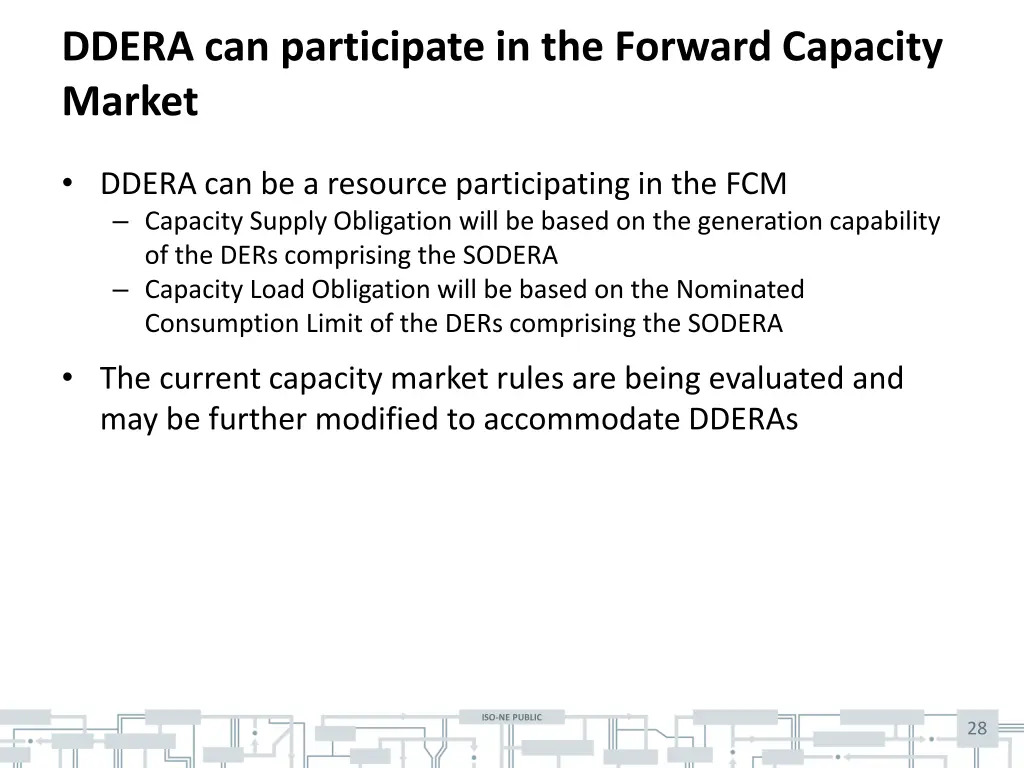 ddera can participate in the forward capacity