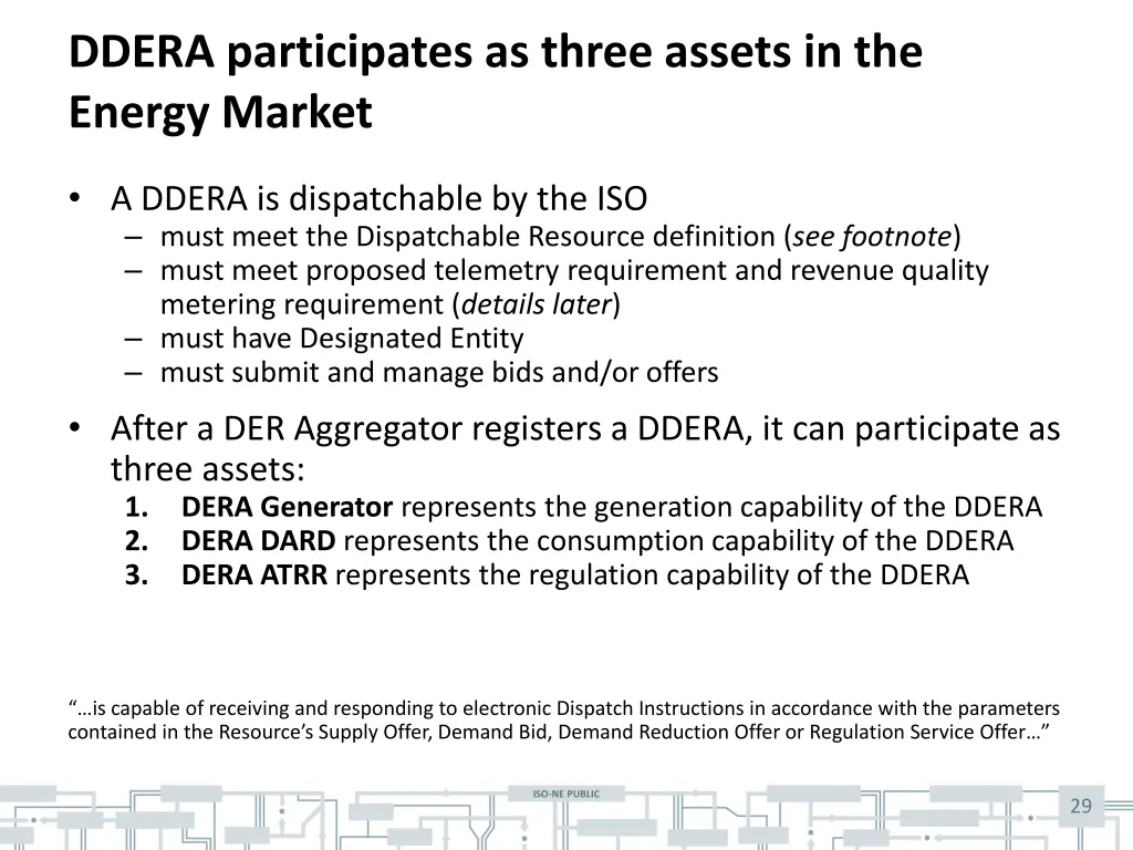 ddera participates as three assets in the energy