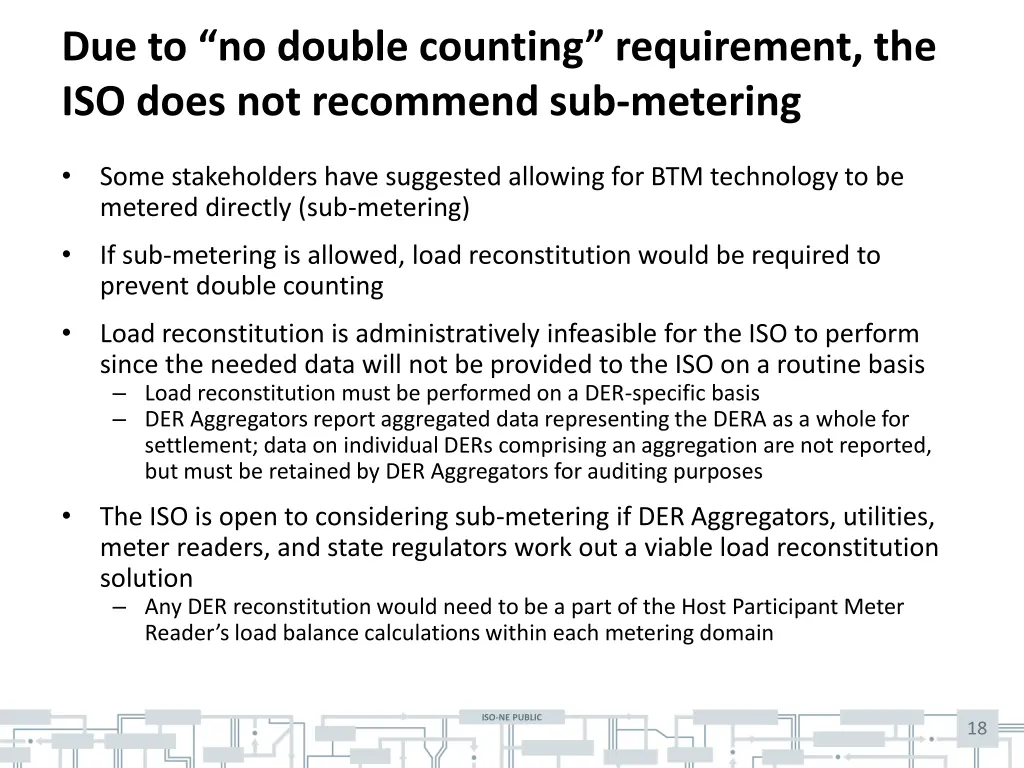 due to no double counting requirement