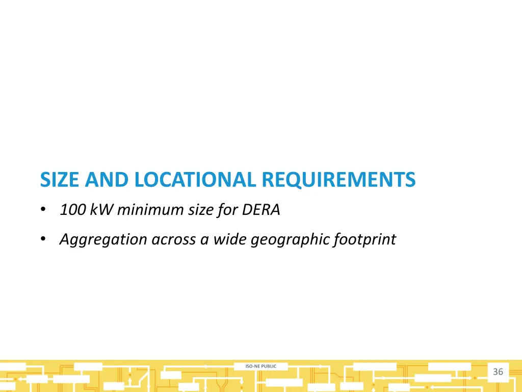 size and locational requirements 100 kw minimum