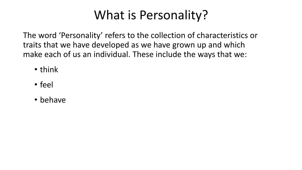 what is personality