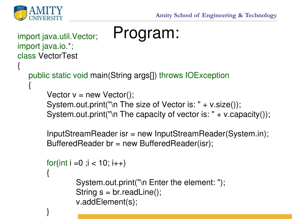 amity school of engineering technology program