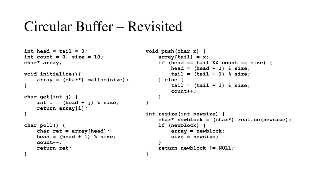 circular buffer revisited