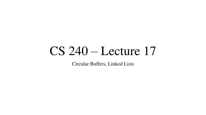 cs 240 lecture 17