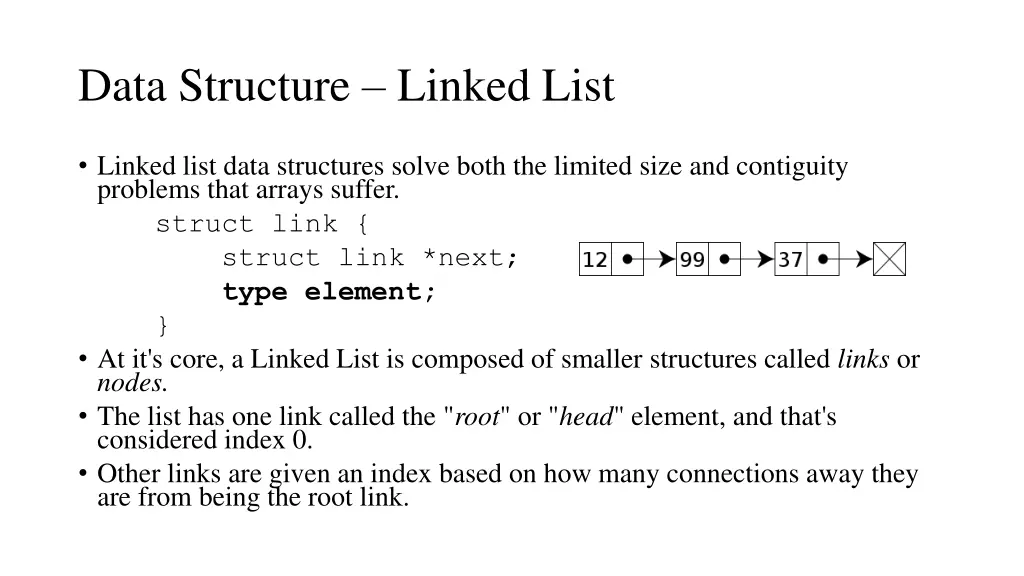 data structure linked list