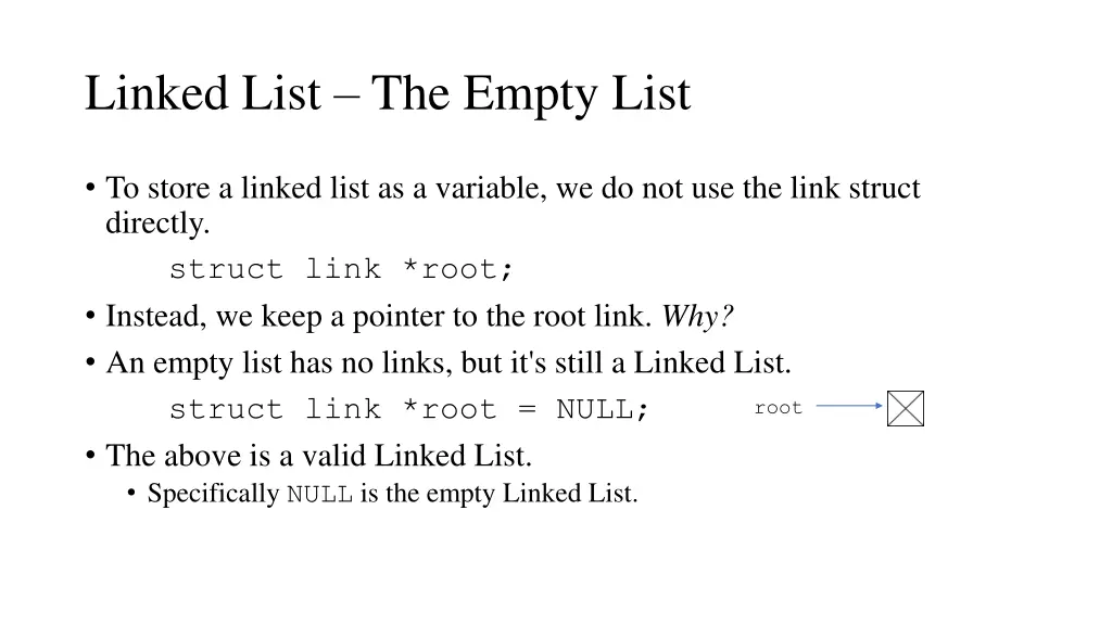 linked list the empty list