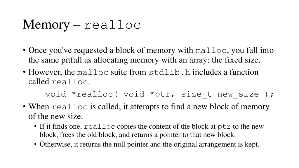 memory realloc