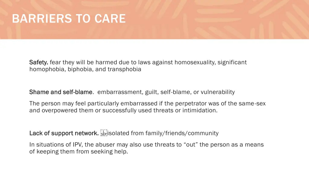 barriers to care