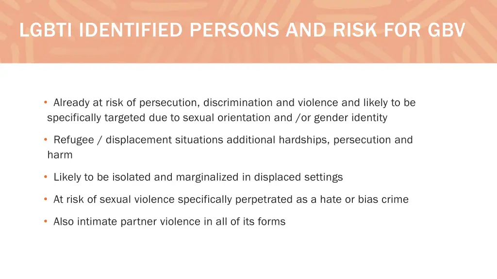 lgbti identified persons and risk for gbv