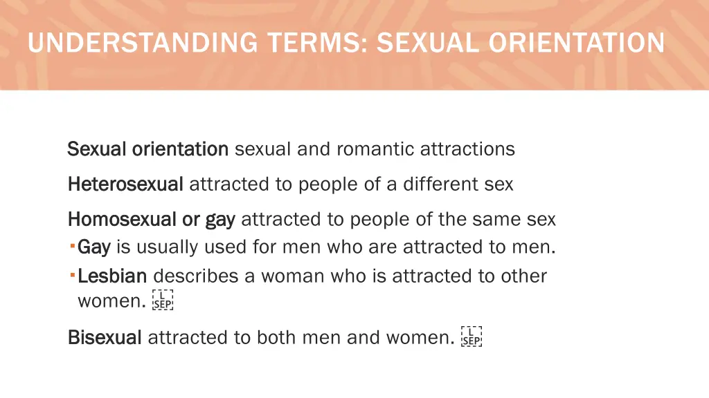 understanding terms sexual orientation