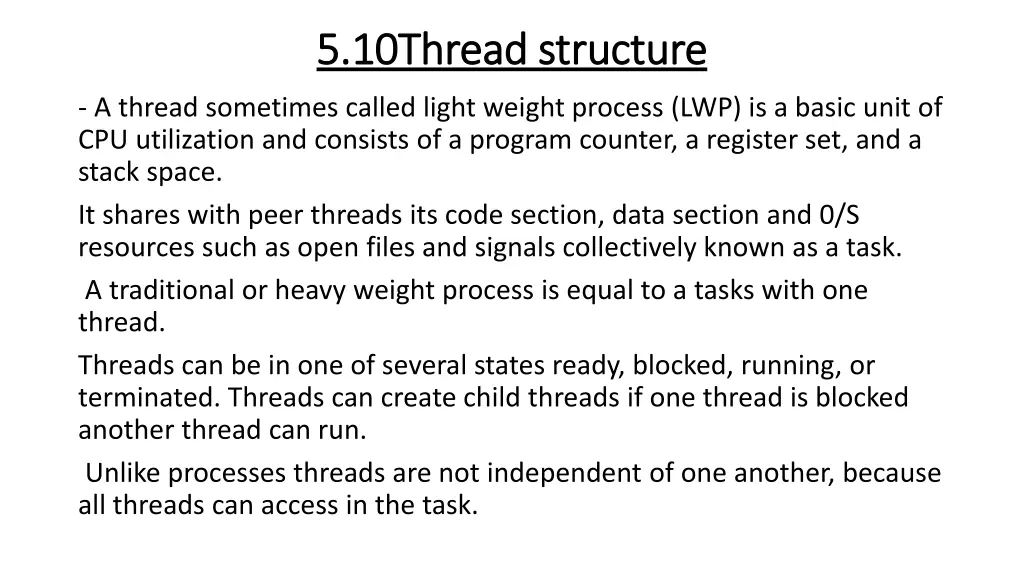 5 10 5 10thread structure thread structure