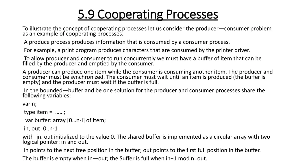 5 9 5 9 cooperating processes cooperating 1