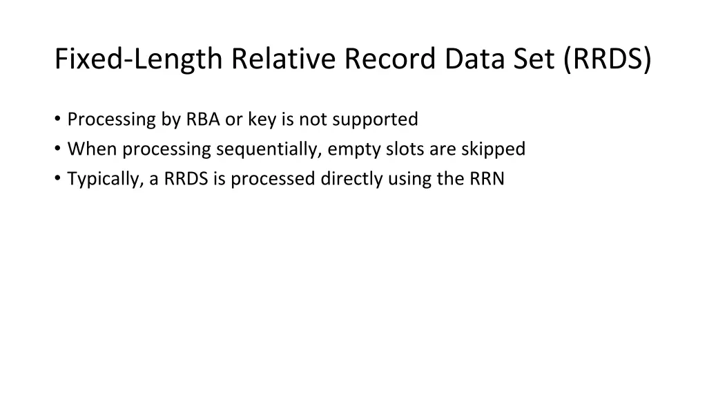 fixed length relative record data set rrds 1