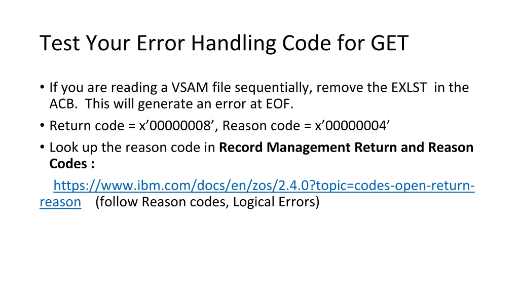 test your error handling code for get