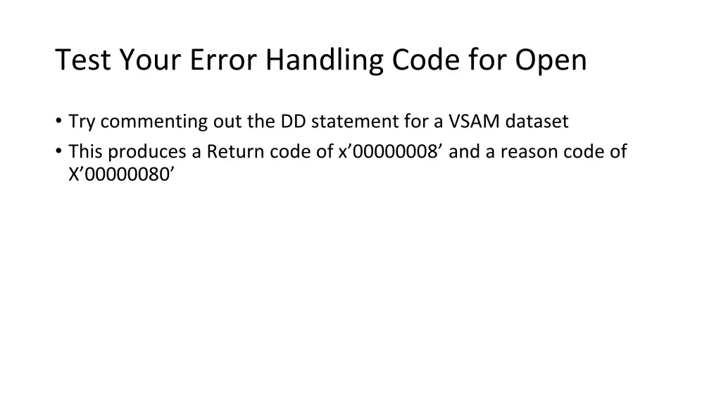 test your error handling code for open