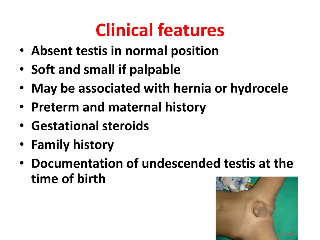 clinical features