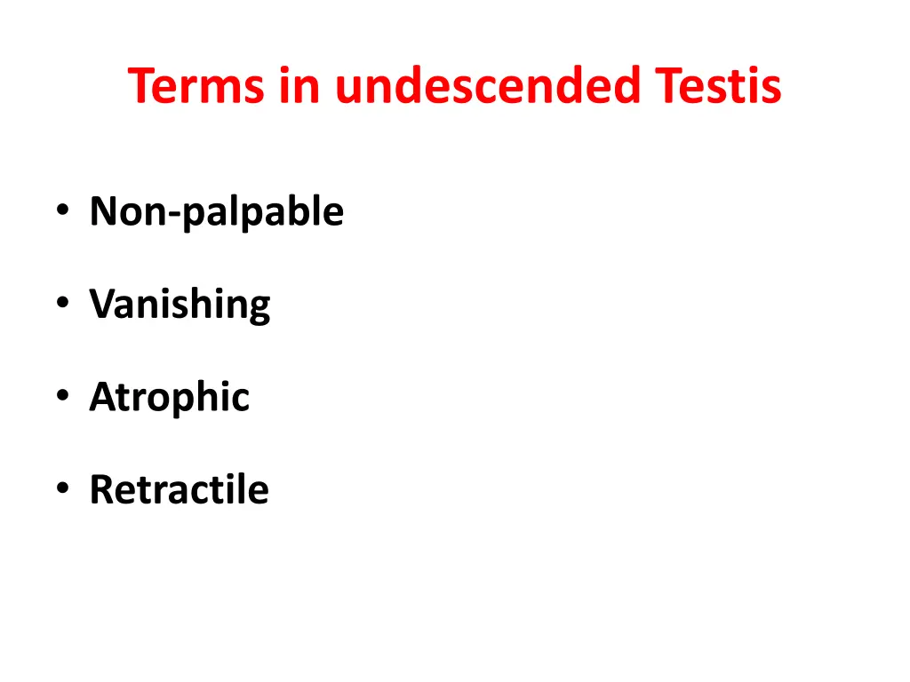 terms in undescended testis